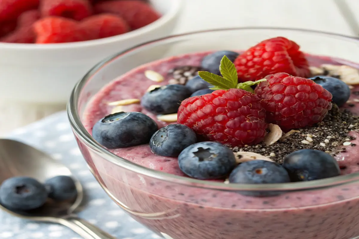 Berry Chia Seed Pudding in Jar
